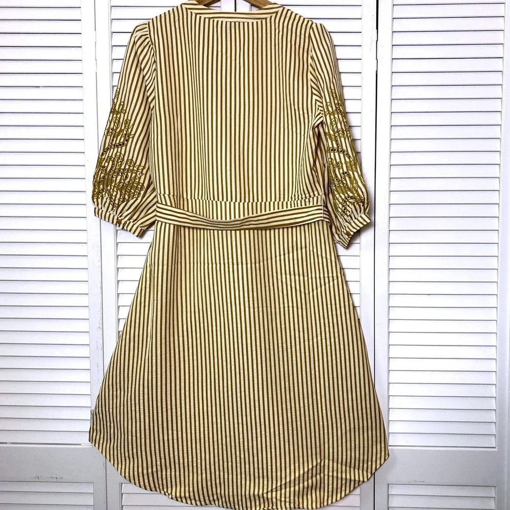 Anthropologie Fig & Flower Large Midi Dress Cottage Romantic Coquette Feminine - Picture 4 of 7